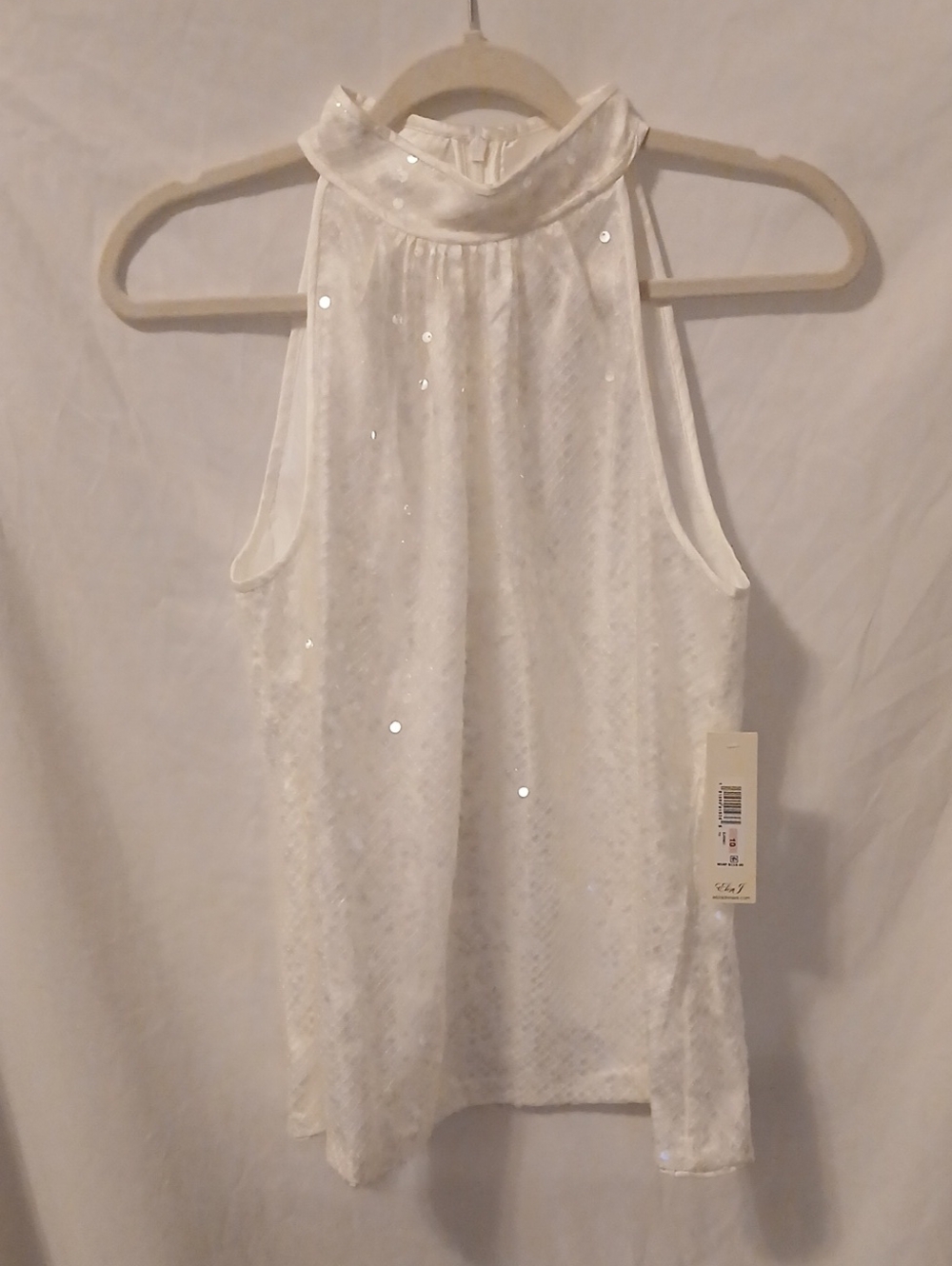 Eliza J White Sequin High-Neck Camisole